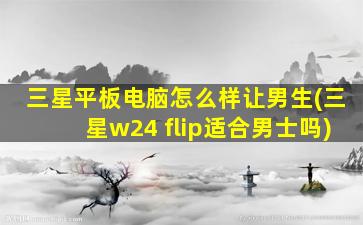 三星平板电脑怎么样让男生(三星w24 flip适合男士吗)